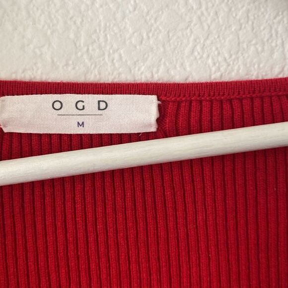 OGD Red Long Sleeve Cardigan - Picture 3 of 6